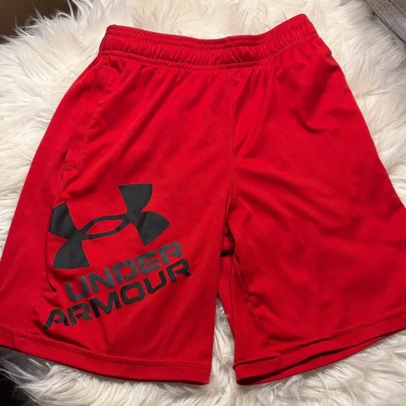 Under Armour kids Vibrant Red Athletic Shorts - Picture 1 of 5